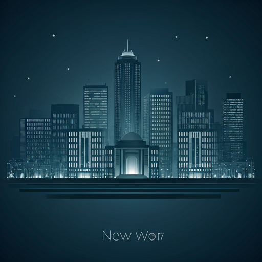 Minimalist architectural skyline of modern New Delhi with soft evening light