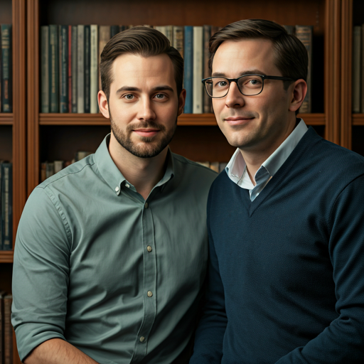 Portrait of a male partner in a library setting